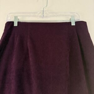 Hervé Bernard Women's Faux Suede Maxi Slit Skirt‎ Size 10 Purple